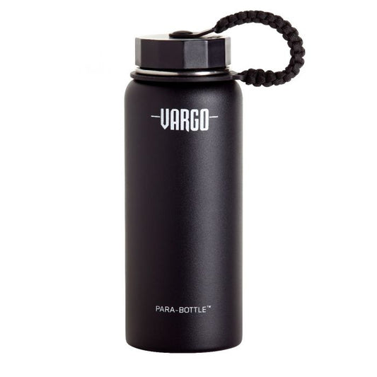 black insulated stainless steel para bottle front portion