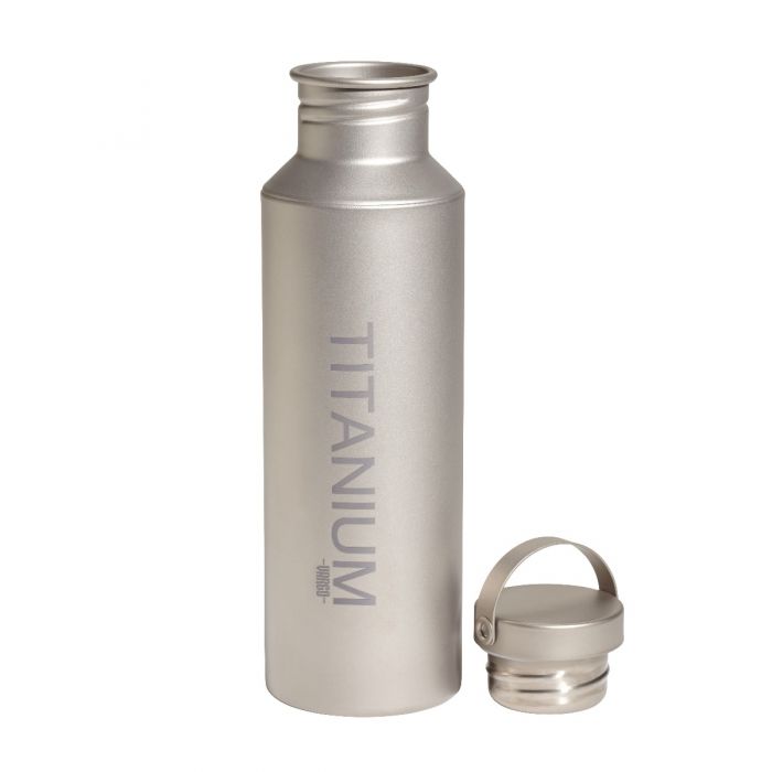 Titanium Water Bottle with Ti Lid Off