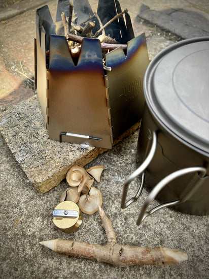 Hexagon Wood Stove | Backpacking | Stainless Steel & Titanium – VARGO Hexagon Wood Stove | Backpacking | Stainless Steel & Titanium – VARGO