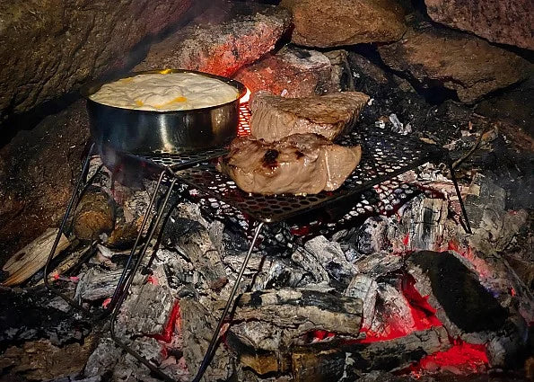 cooking up a feast after a full day hiking