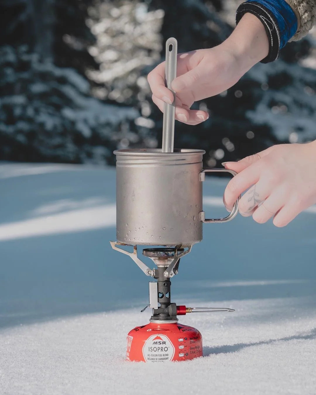 long handle titanium spoon