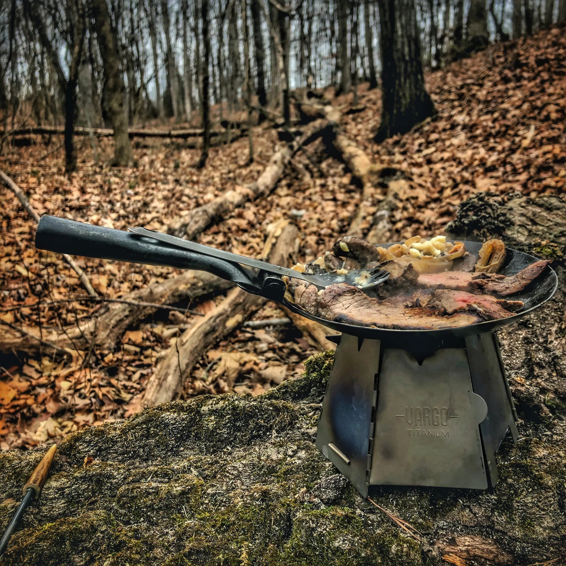 cooking a feast in the woods!