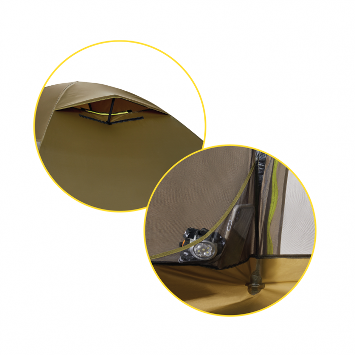 no-fly 2P tent closeup of window pocket