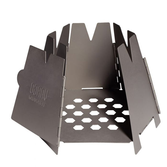 open hexagon wood stove 