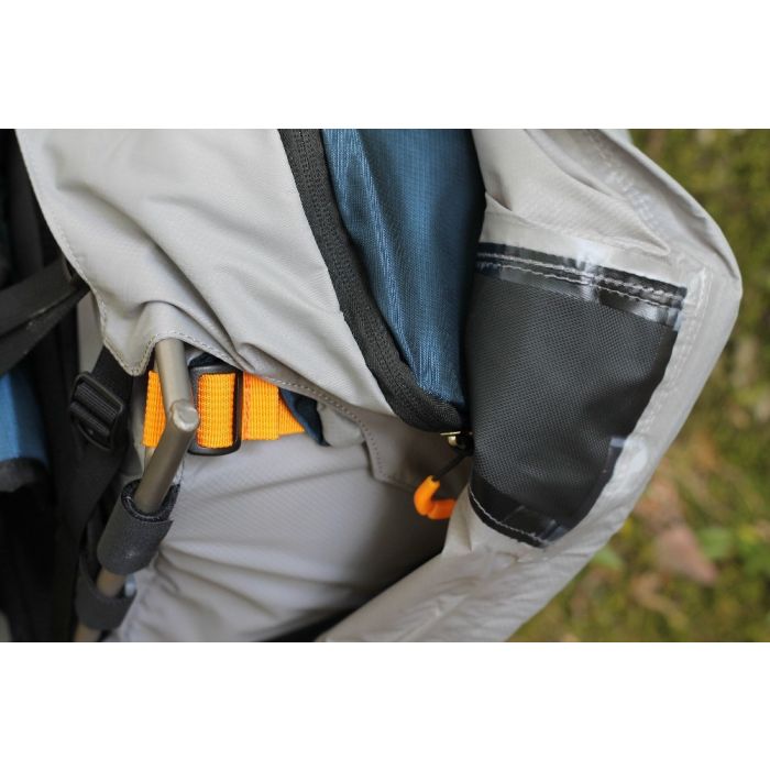 EXOTI™ pack cover attached to backpack