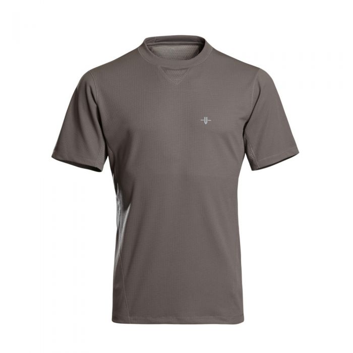  Men's grey slag short-sleeve shirt front