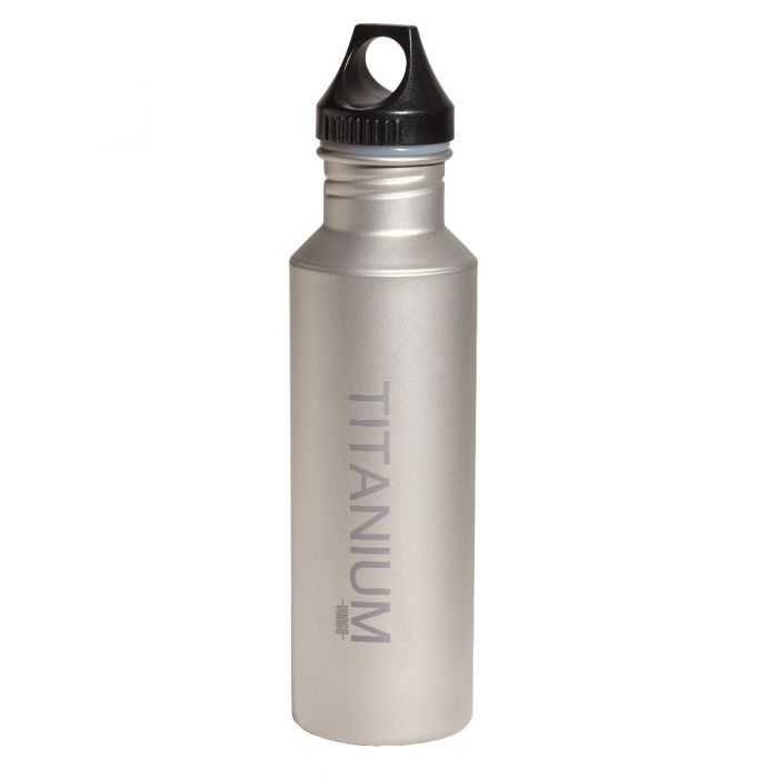 Vargo Titanium Water Bottle with black lid