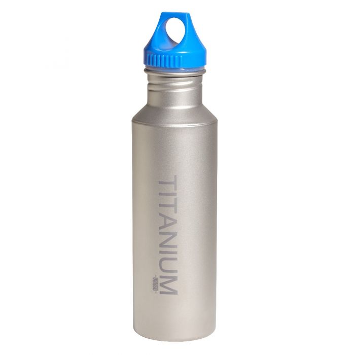 Vargo Titanium Water Bottle with blue lid