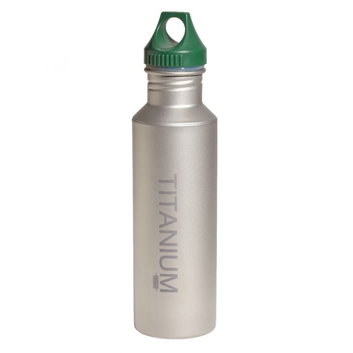 Vargo Titanium Water Bottle with green lid