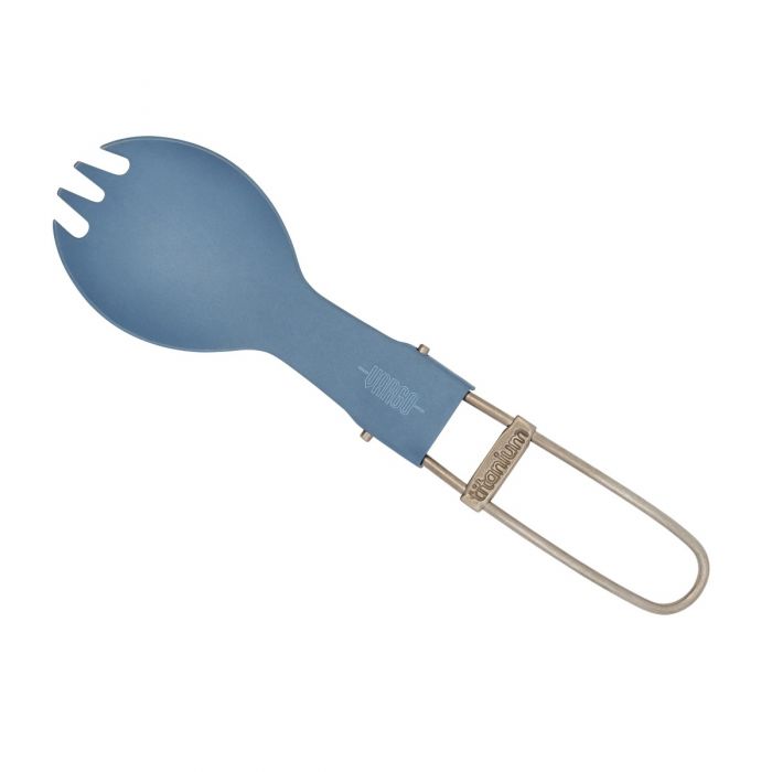 Titanium Folding Spork Blue